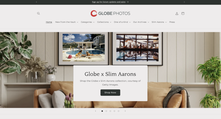 Globe Photos Website Screenshot