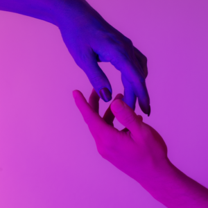 Customer Relationship Marketing. An image of two hand connecting.