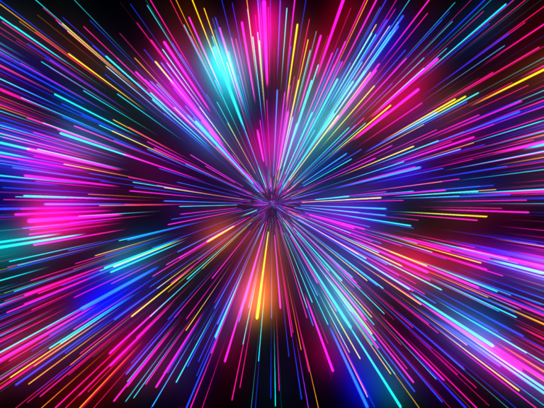 Brand Development in the digital age. Image of motion neon lights.